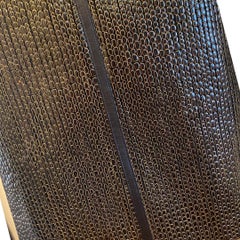 Escada Rare Leather and Gold Embossed Vintage Skirt By Margertha Ley Size 12