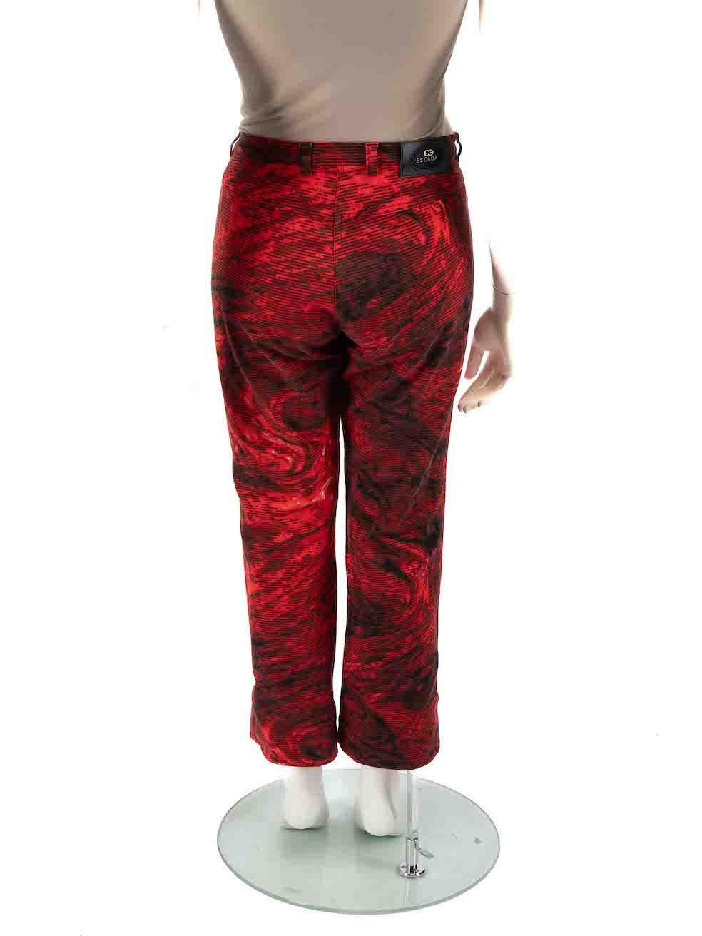 Pantalones capri con estampado gráfico rojo Escada Talla M Rojo en venta