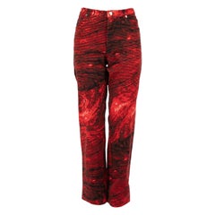 Pantaloni Capri con grafica rossa Escada taglia M. I.