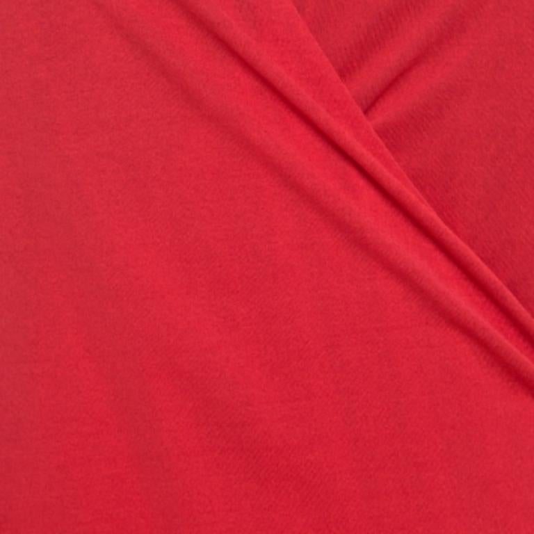 Escada Red Knit Ruched Crossover Front Long Sleeve Top L.L.A. in vendita 1