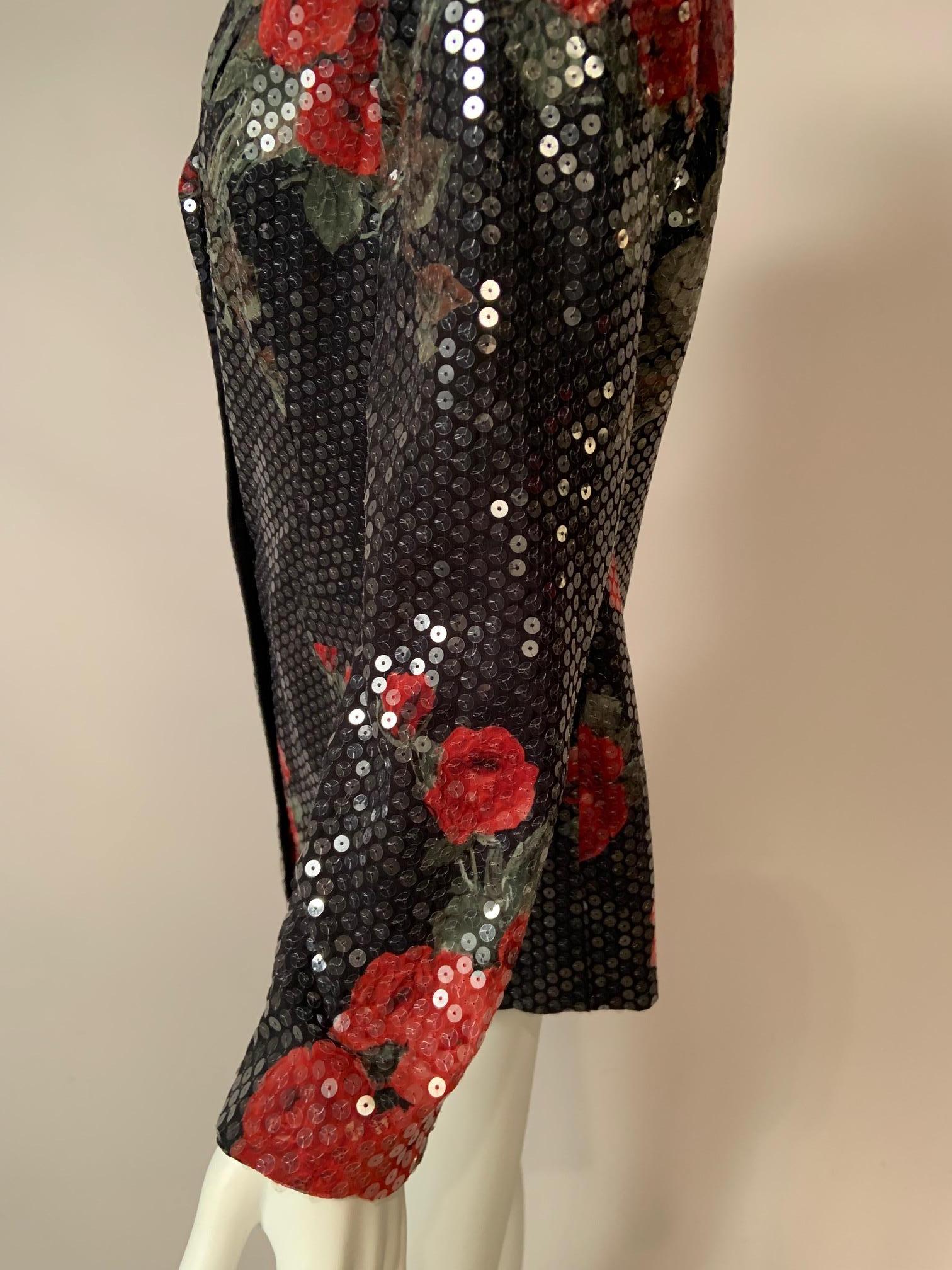 Giacca Escada con stampa rosa e paillettes trasparenti in vendita 5