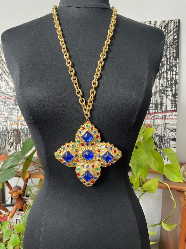 Escada Maltese Cross, Purple Blue Gold 1980s  For Sale 4