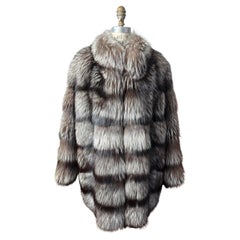 ESCADA RUSSIAN Silver Fox Oversized Jacket Coat