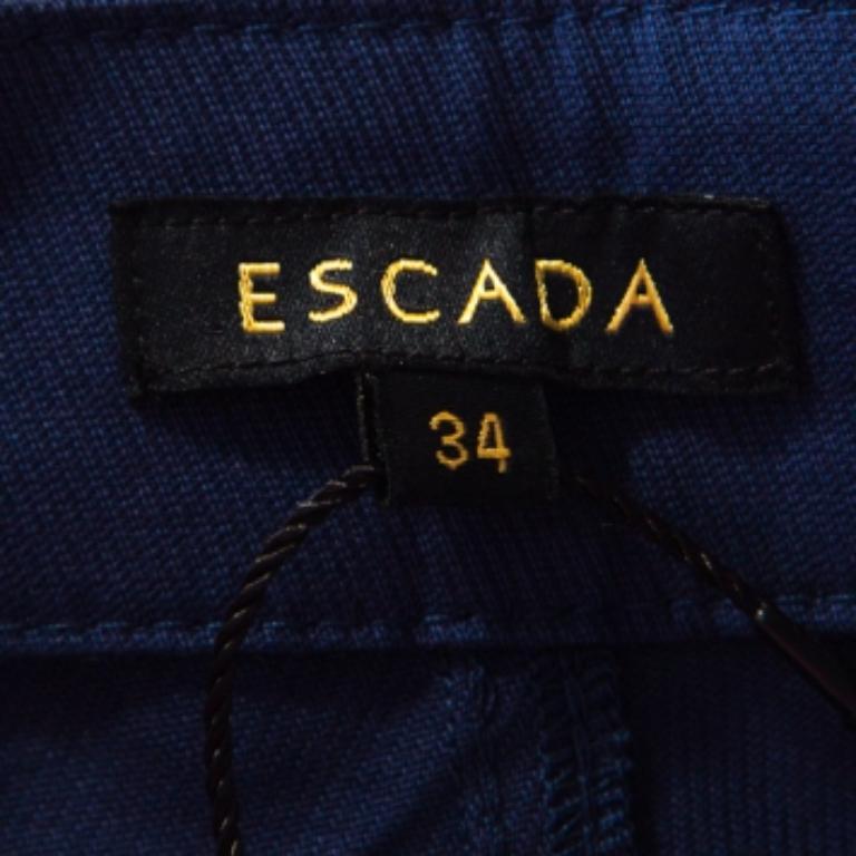 Escada Bleu saphire Denim Stretch Teresa Straight Leg Jeans S en vente 1