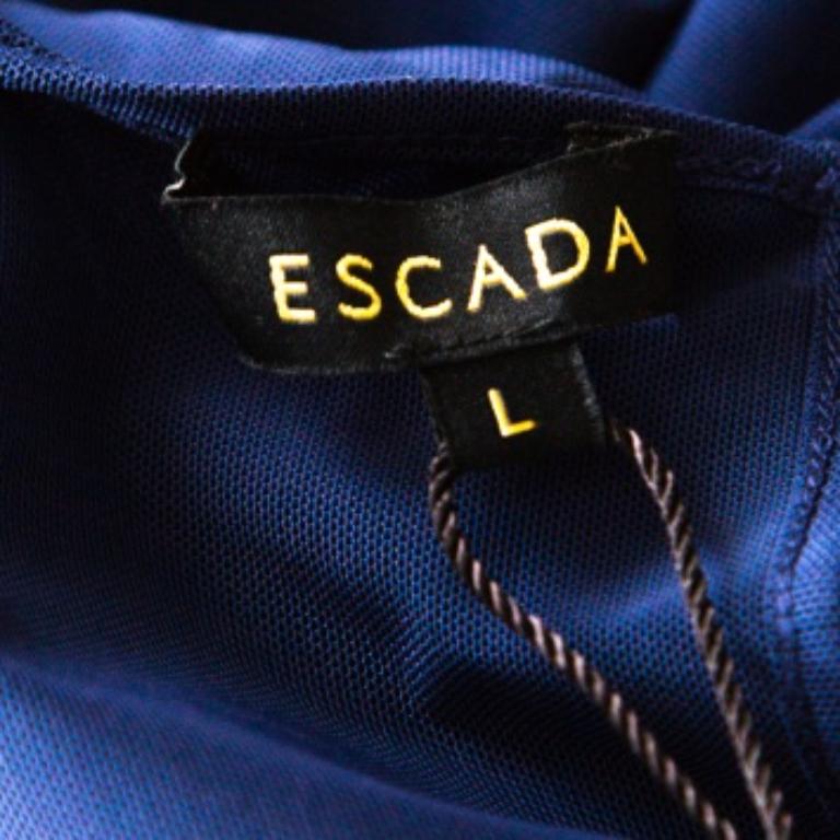 Donna Escada Camicetta senza maniche Egle in rete blu zaffiro L.A. in vendita