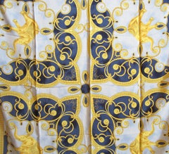 Escada Scarf Silk Blue Elephant Motif Made in Italy, New, Never Worn
