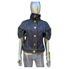 Giacca corta Escada Sculptured Modern Denim Blue Taglia 6 /36