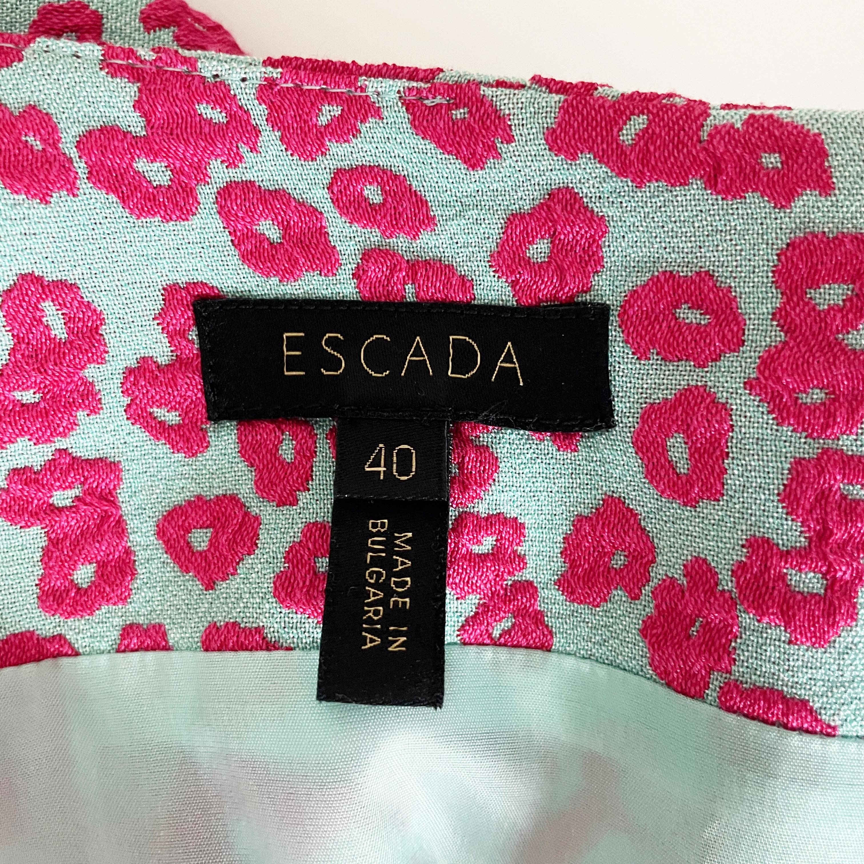 Escada Short-Sleeve Mini Daisy Jacquard Dress EU 40 EUC Spring Summer 6