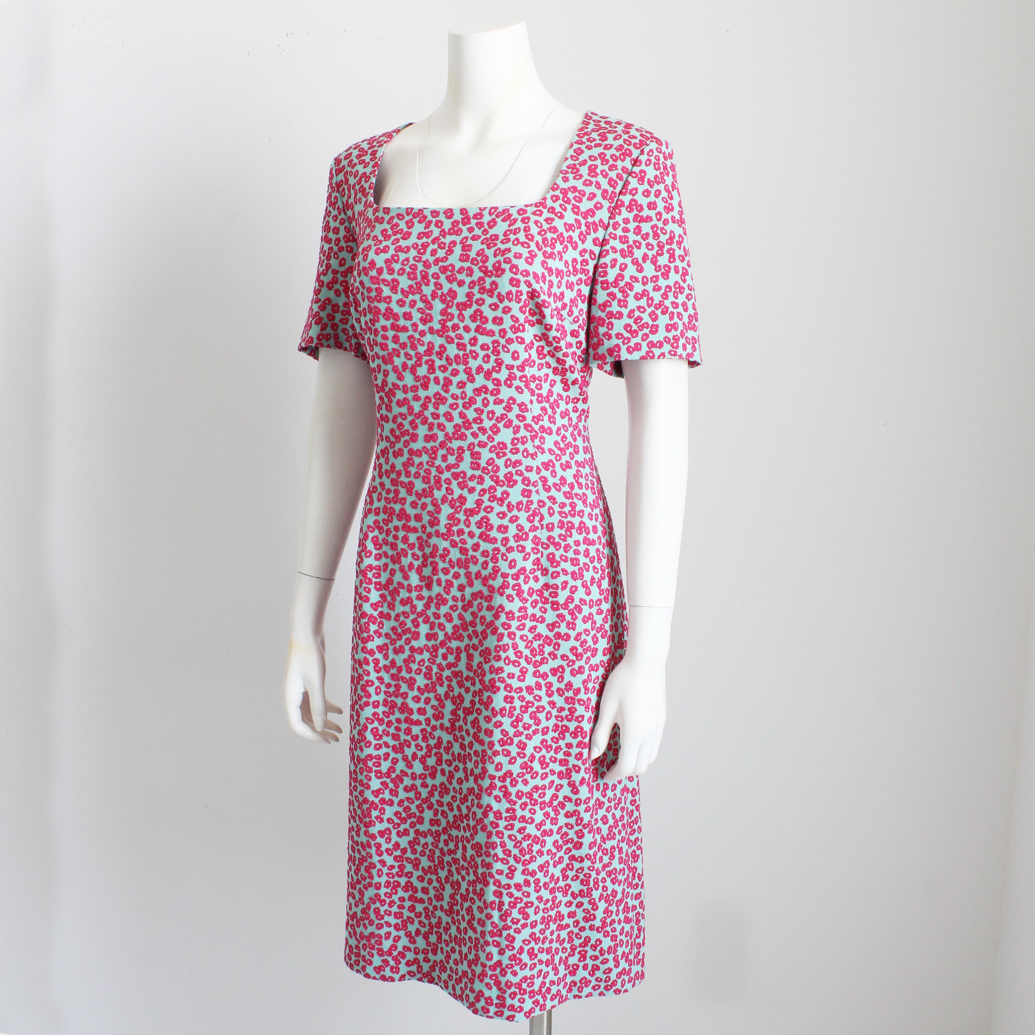 Escada Short-Sleeve Mini Daisy Jacquard Dress EU 40 EUC Spring Summer 1