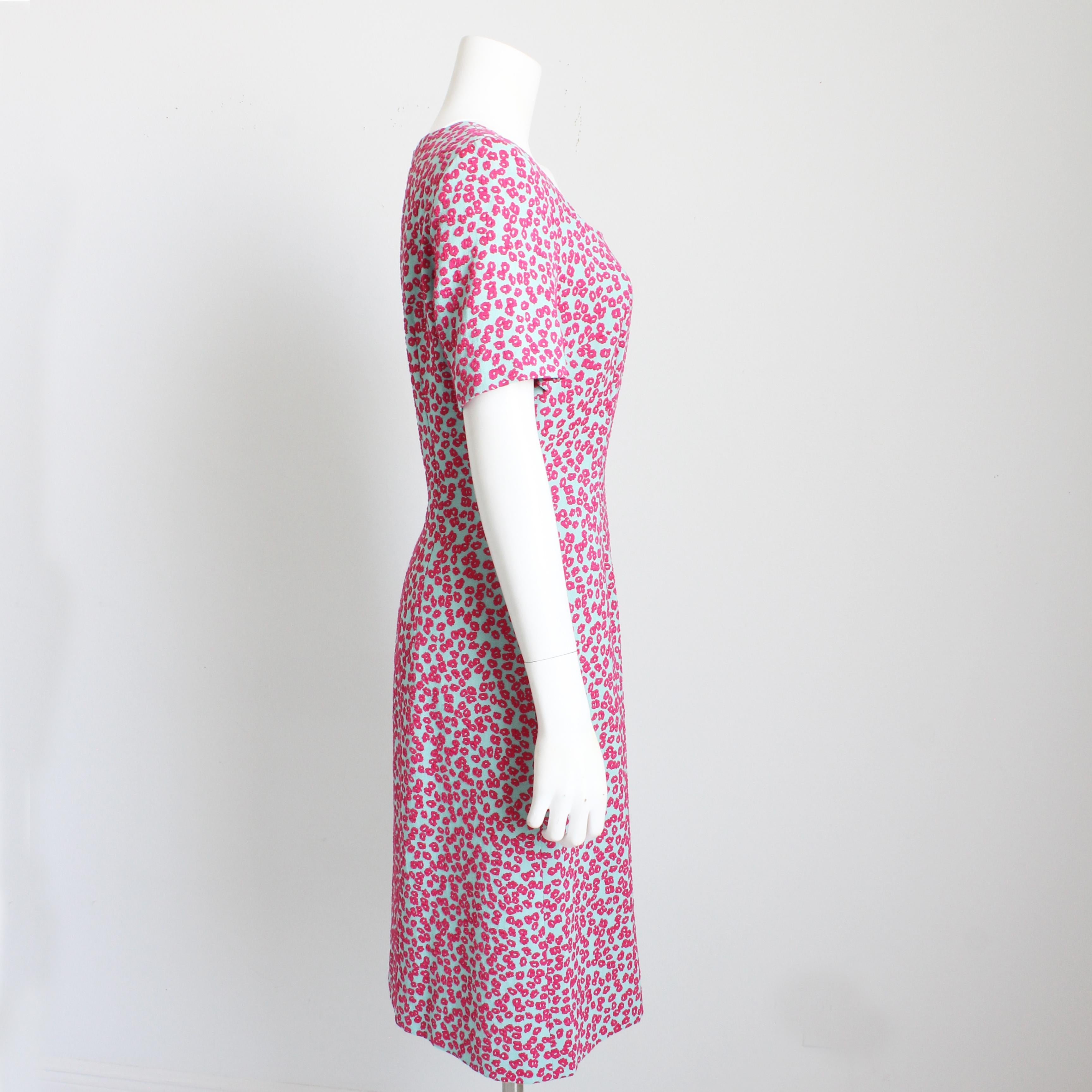 Escada Short-Sleeve Mini Daisy Jacquard Dress EU 40 EUC Spring Summer 2