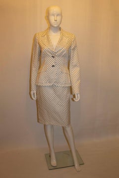 Escada Silk and Cotton mix Spot Skirt Suit