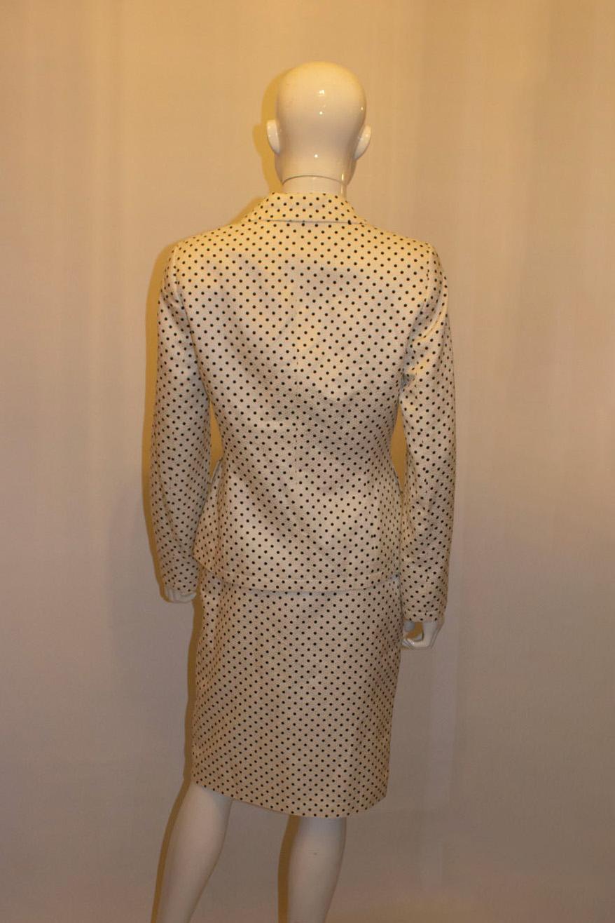 Women's Escada Silk and Cotton mix Spot Skirt Suit For Sale