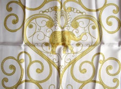 Escada Silk Elephant Scarf  New, Never Worn -1990s