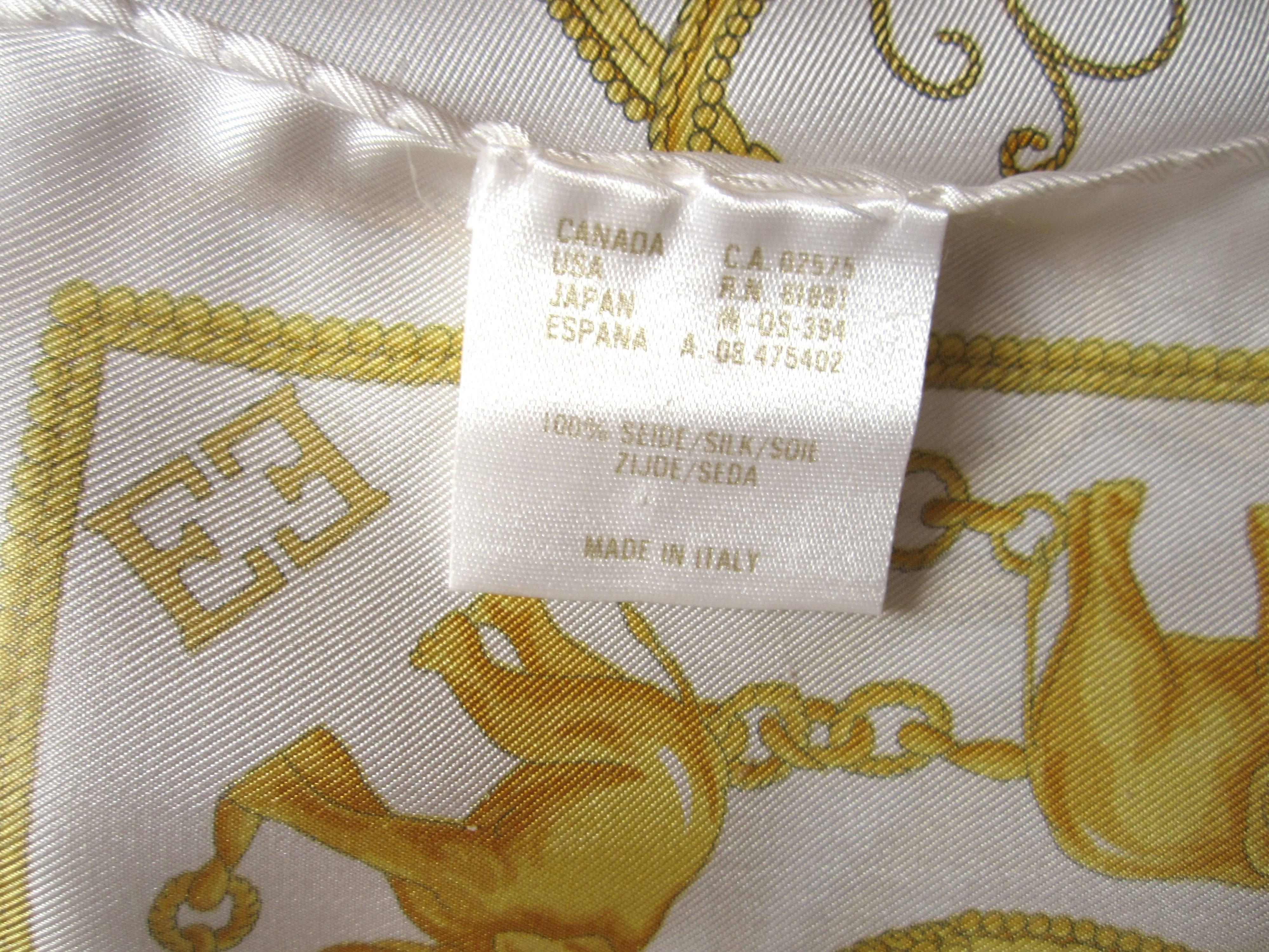  Escada Silk Elephant Scarf  New, Never Worn -1990s In New Condition For Sale In Wallkill, NY