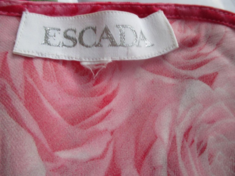 Women's Escada Silk Floral pink/red Dress Small For Sale