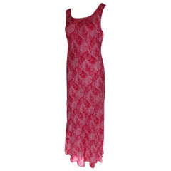 Retro Escada Silk Floral pink/red Dress Small