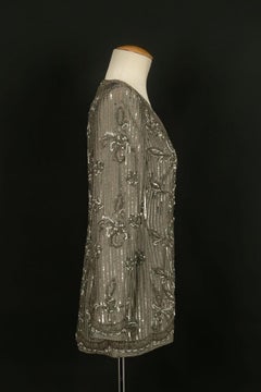 Escada Silk Jacket Embroidered with Beads and Sequins