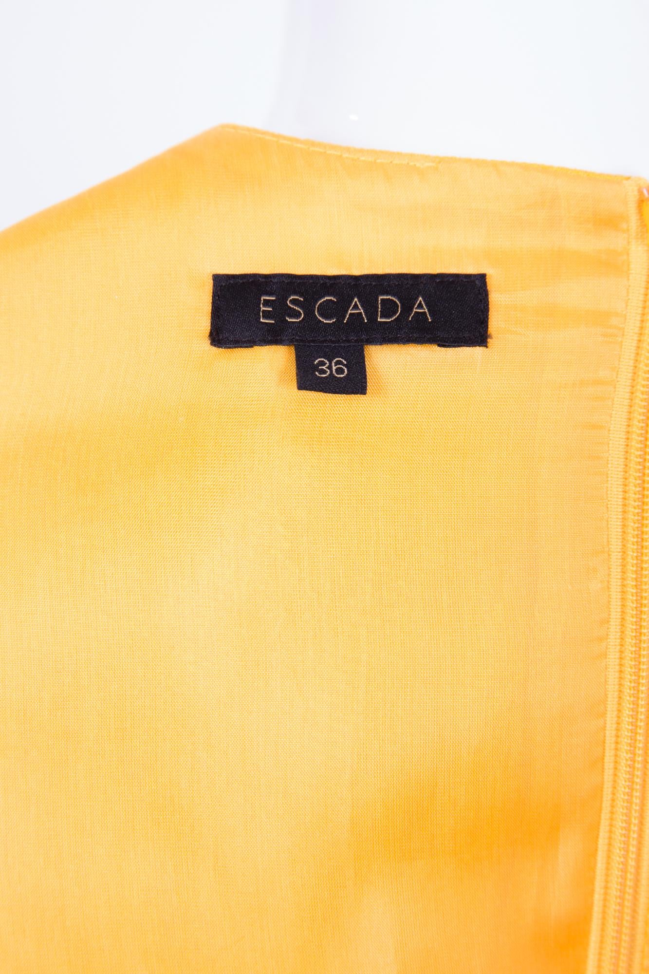 Women's Escada Silk Yellow Maxi Evening Dress