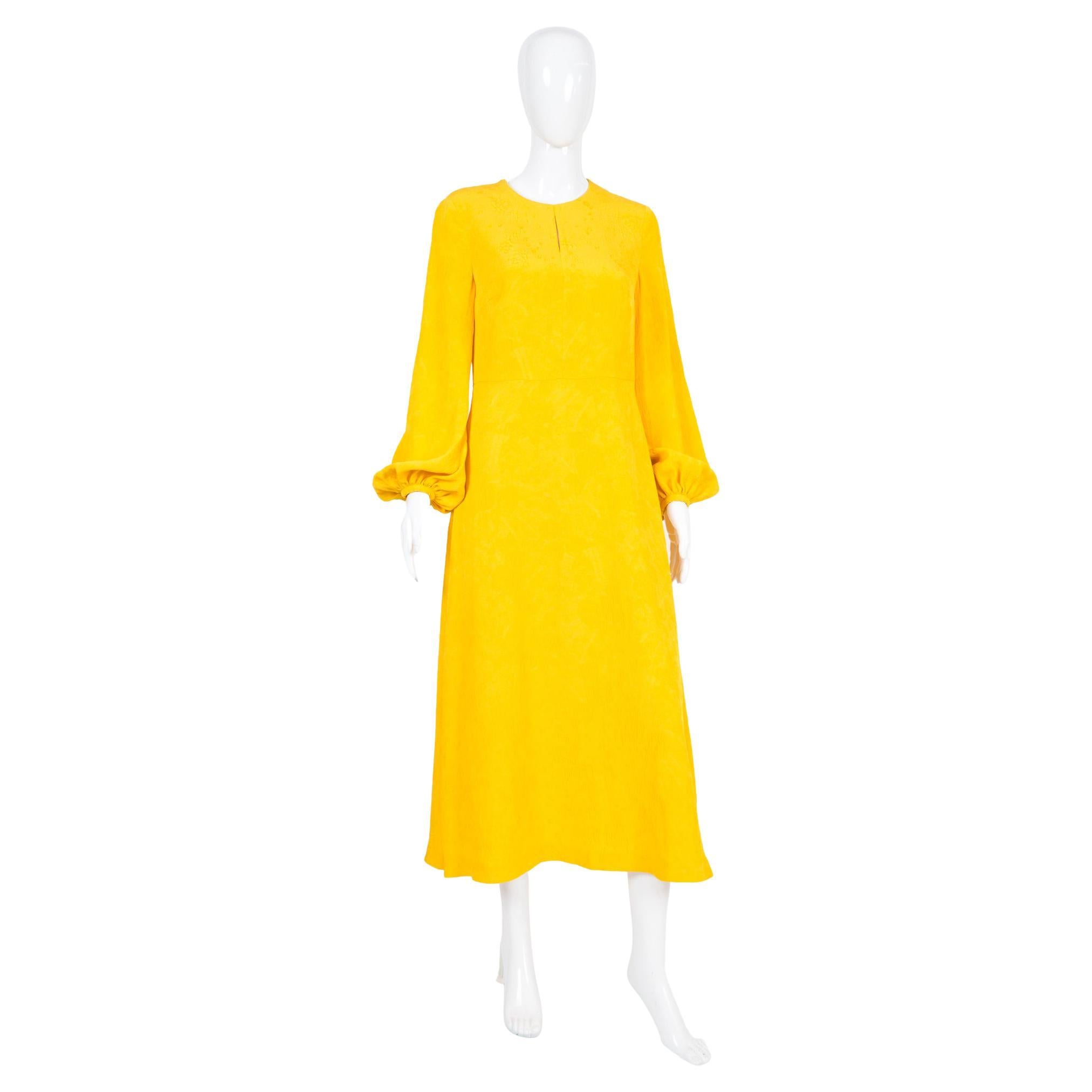 Escada Silk Yellow Maxi Evening Dress
