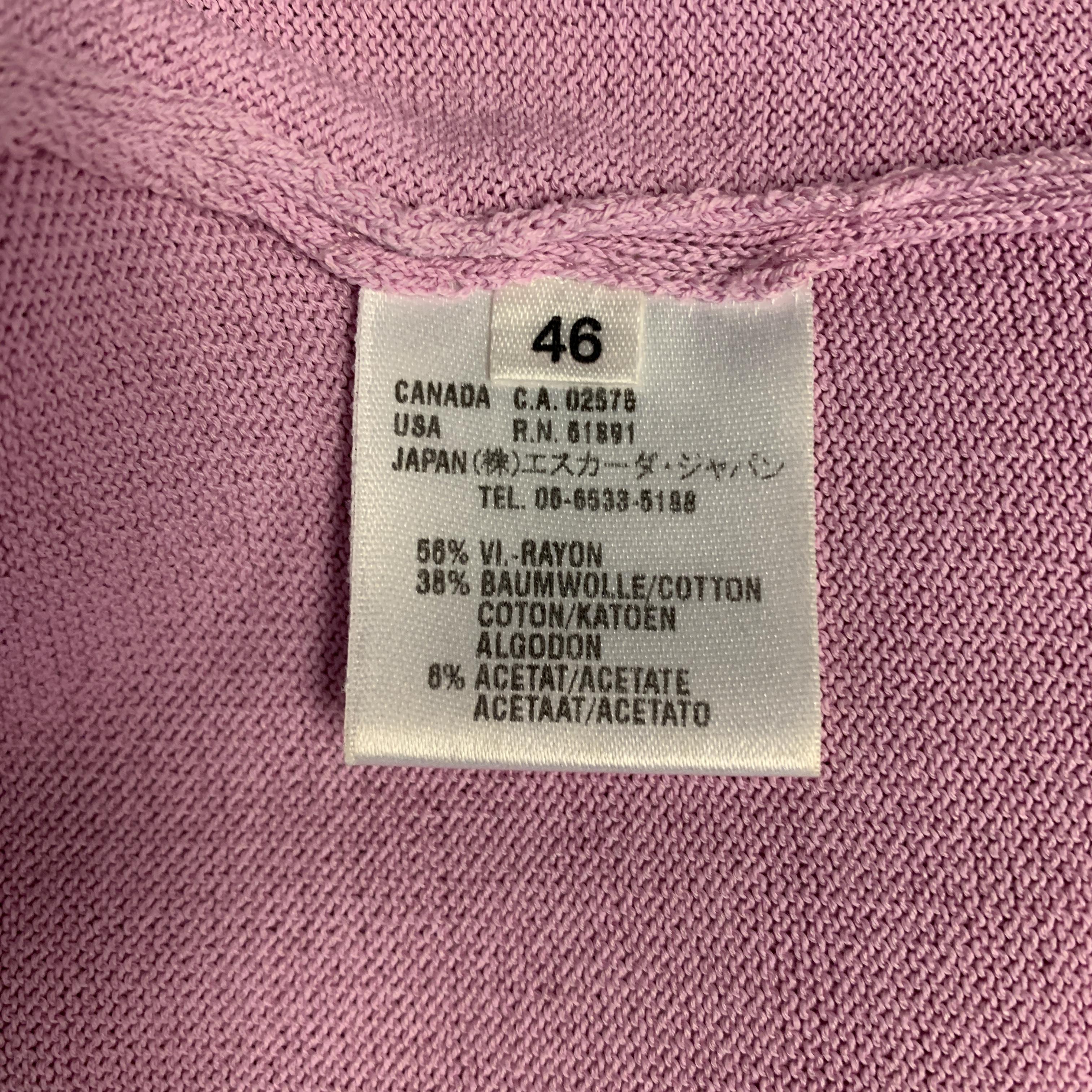 ESCADA Size 10 Pink Rayon Blend Embellished Trim Cardigan Camisole Set 4
