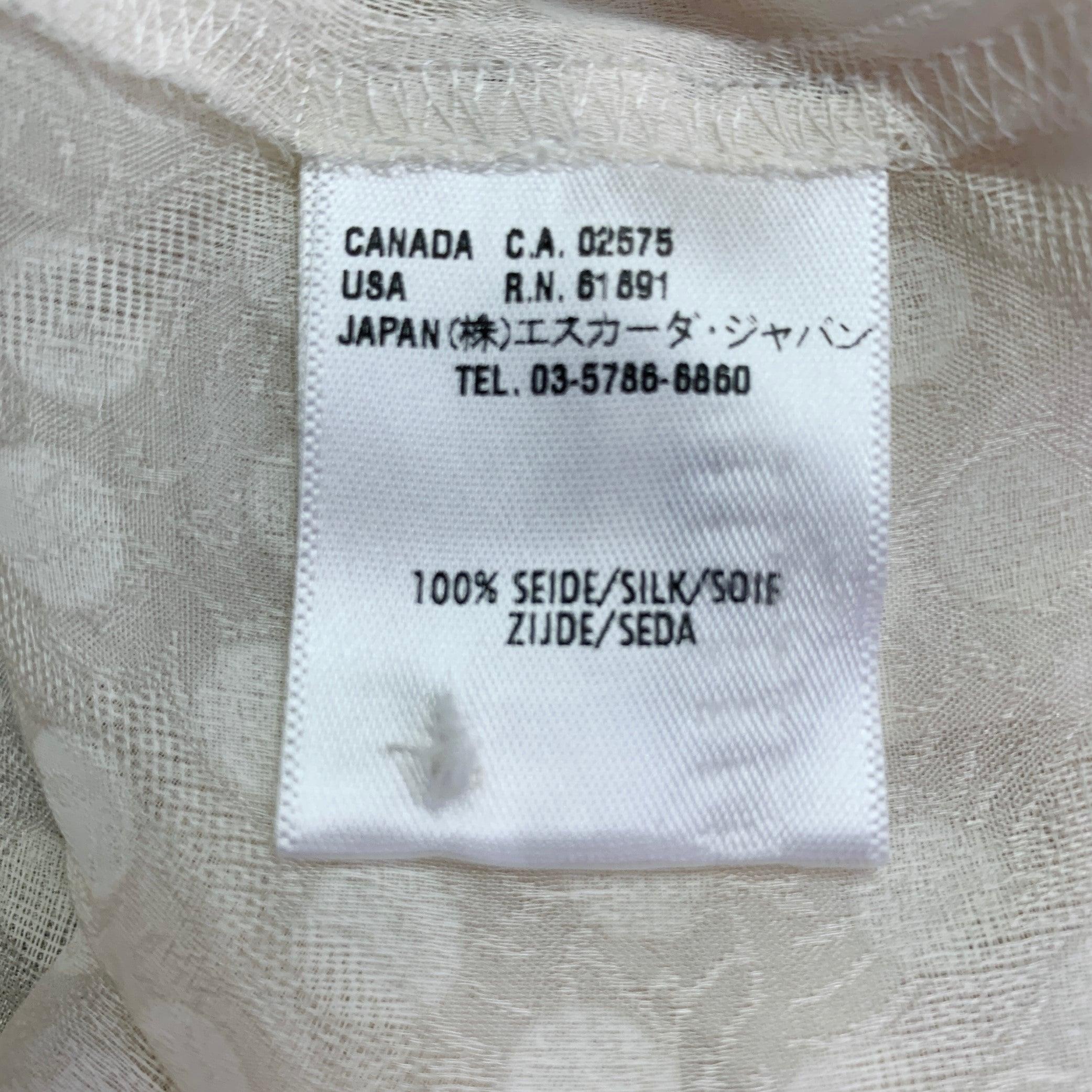 ESCADA Size 12 Beige Silk Dots Bow Blouse For Sale 3