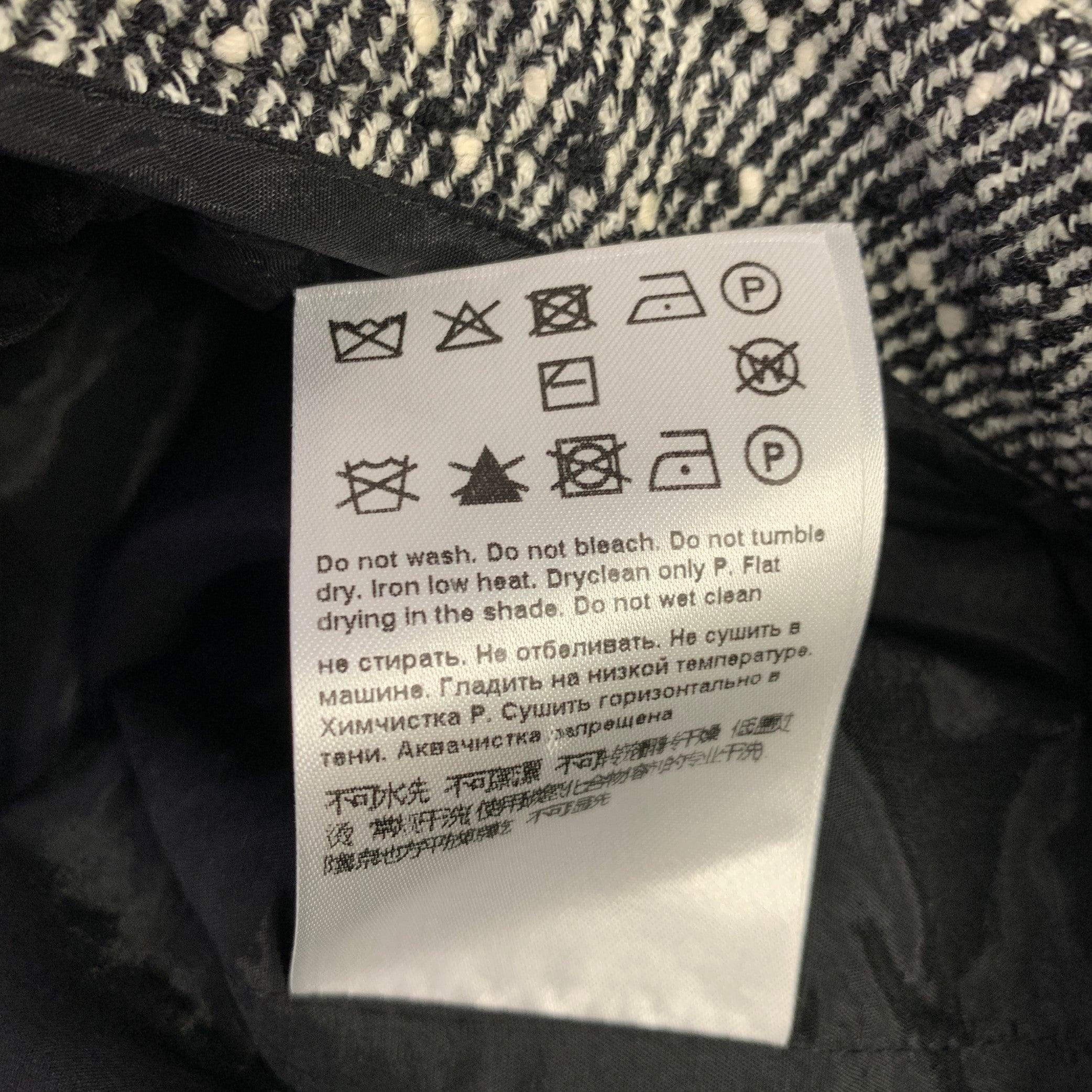 ESCADA Size 12 Black White Wool Blend Tweed Zip Fly Dress Pants For Sale 4