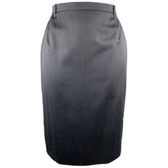 ESCADA Size 14 Charcoal Wool Blend Pencil Skirt