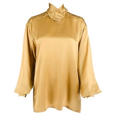 ESCADA Camicetta con manica a soffietto in seta beige taglia 4