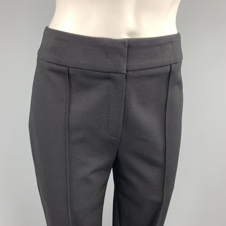 ESCADA Size 4 Black Slim Fit Flat Front Seam Dress Pants at 1stDibs