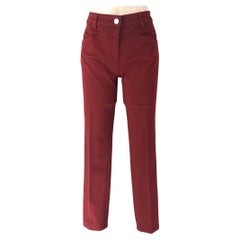 ESCADA - Pantalon de robe massif en coton et élastique bordeaux, taille 4