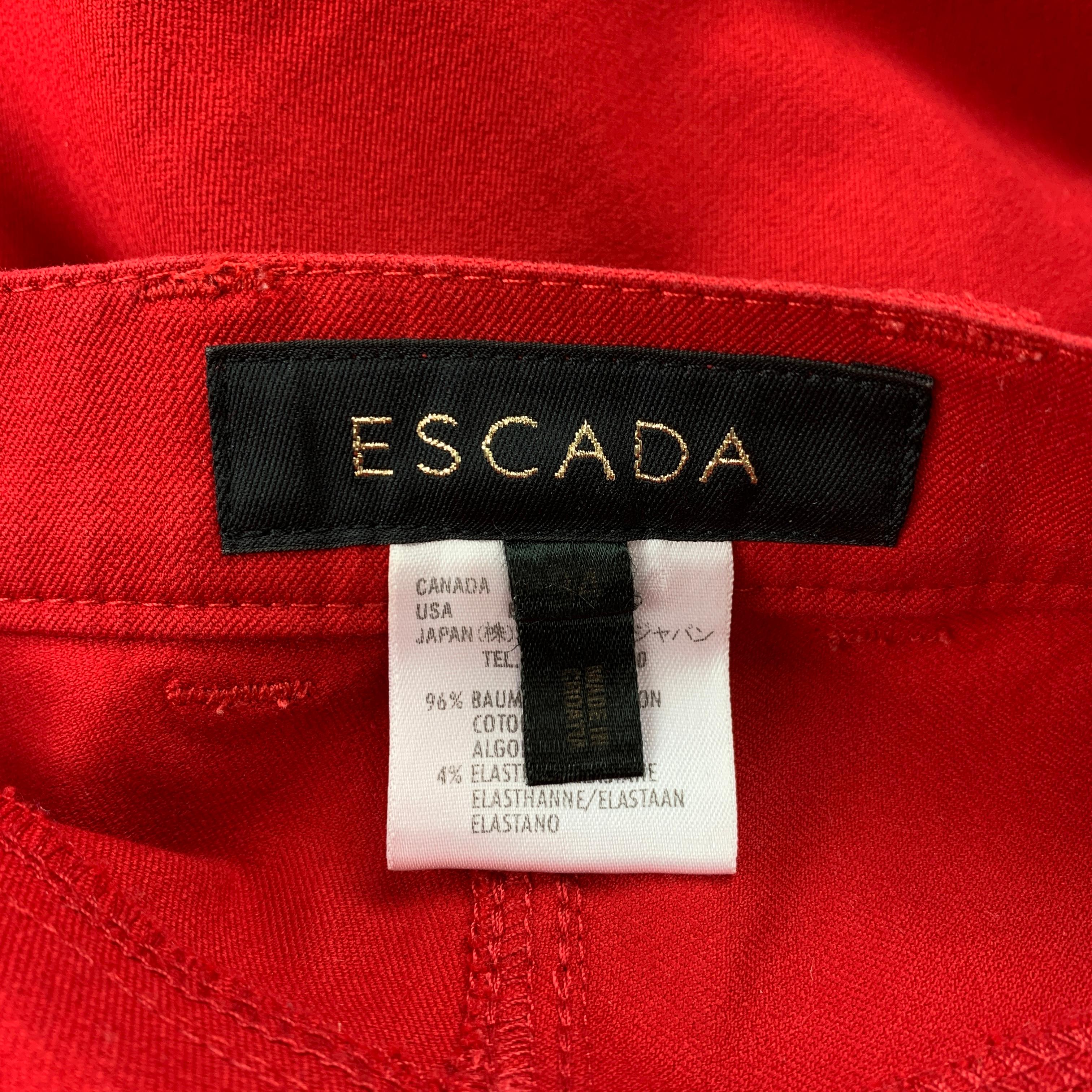 ESCADA Size 4 Red Stretch Cotton Dress Pants 1