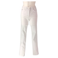 ESCADA Size 4 White Cotton Blend Solid Straight Dress Pants