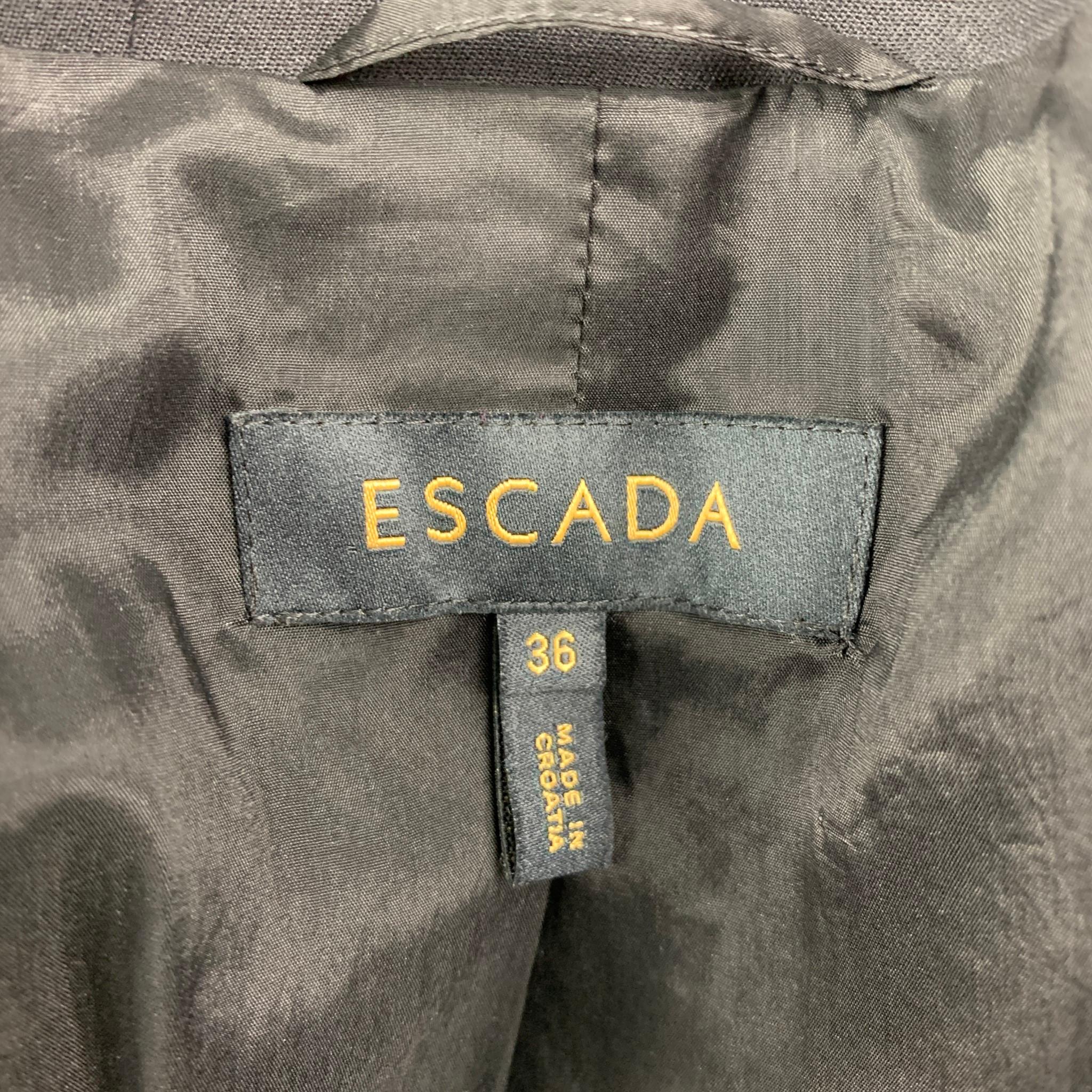 ESCADA Size 6 Black & Gold Virgin Wool Blend Embellishment Jacket 2