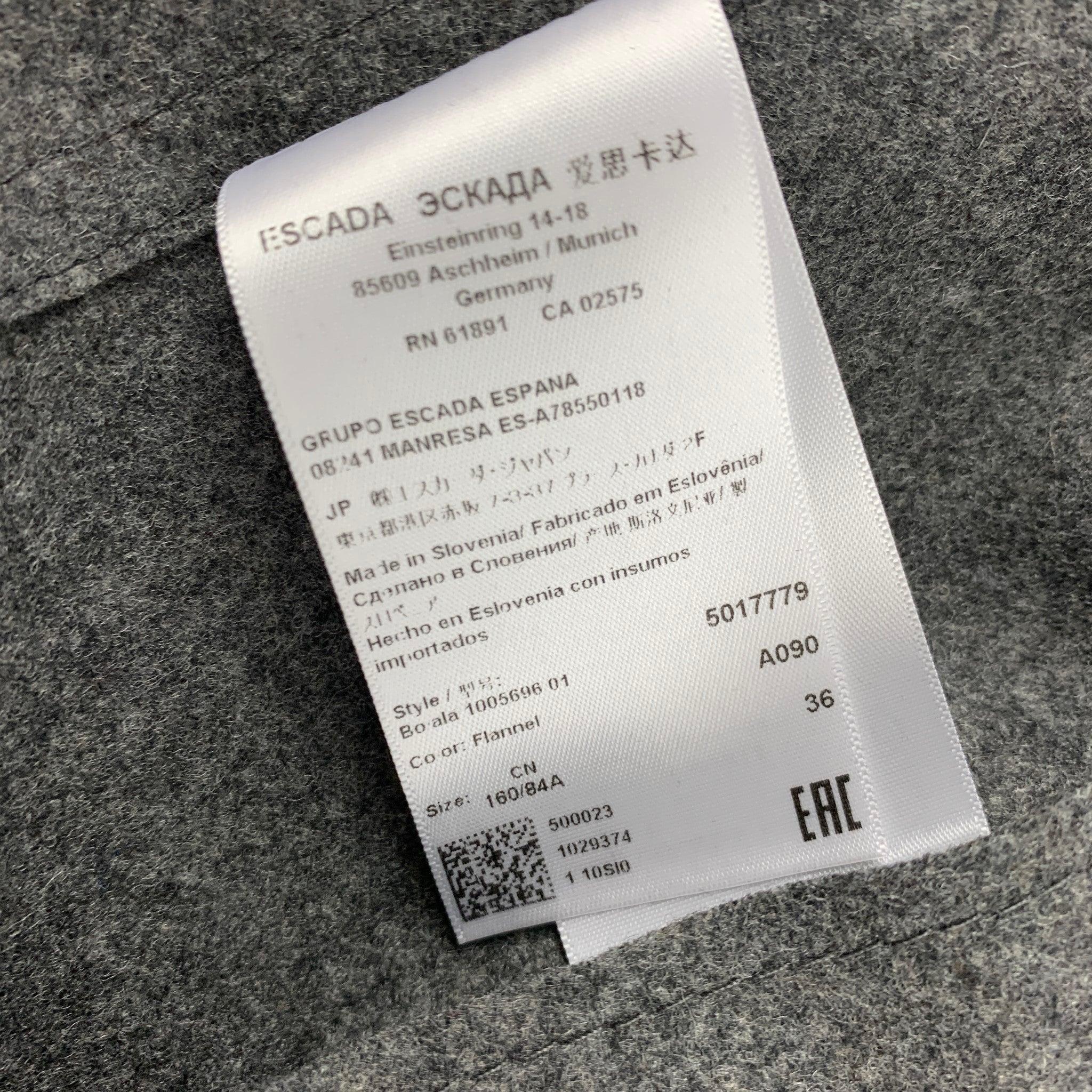 ESCADA Size 6 Grey & Silver Virgin Wool Paint Splatter Jacket 3