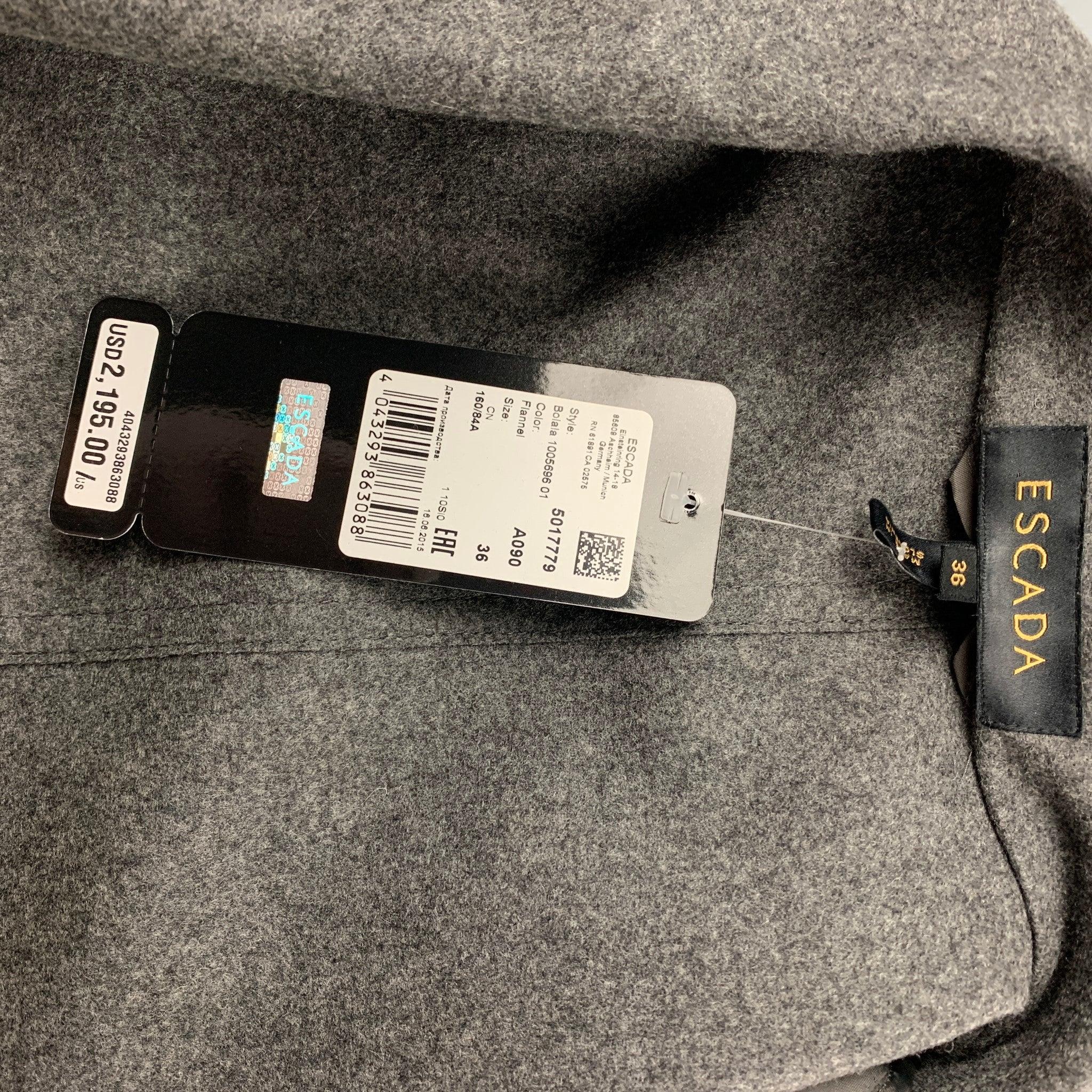 ESCADA Size 6 Grey & Silver Virgin Wool Paint Splatter Jacket 5