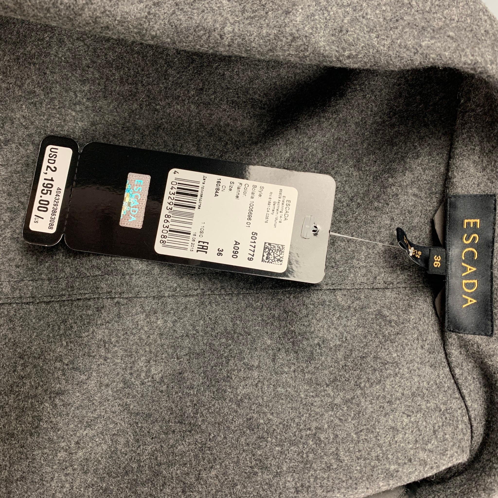 ESCADA Size 6 Grey & Silver Virgin Wool Paint Splatter Jacket 2
