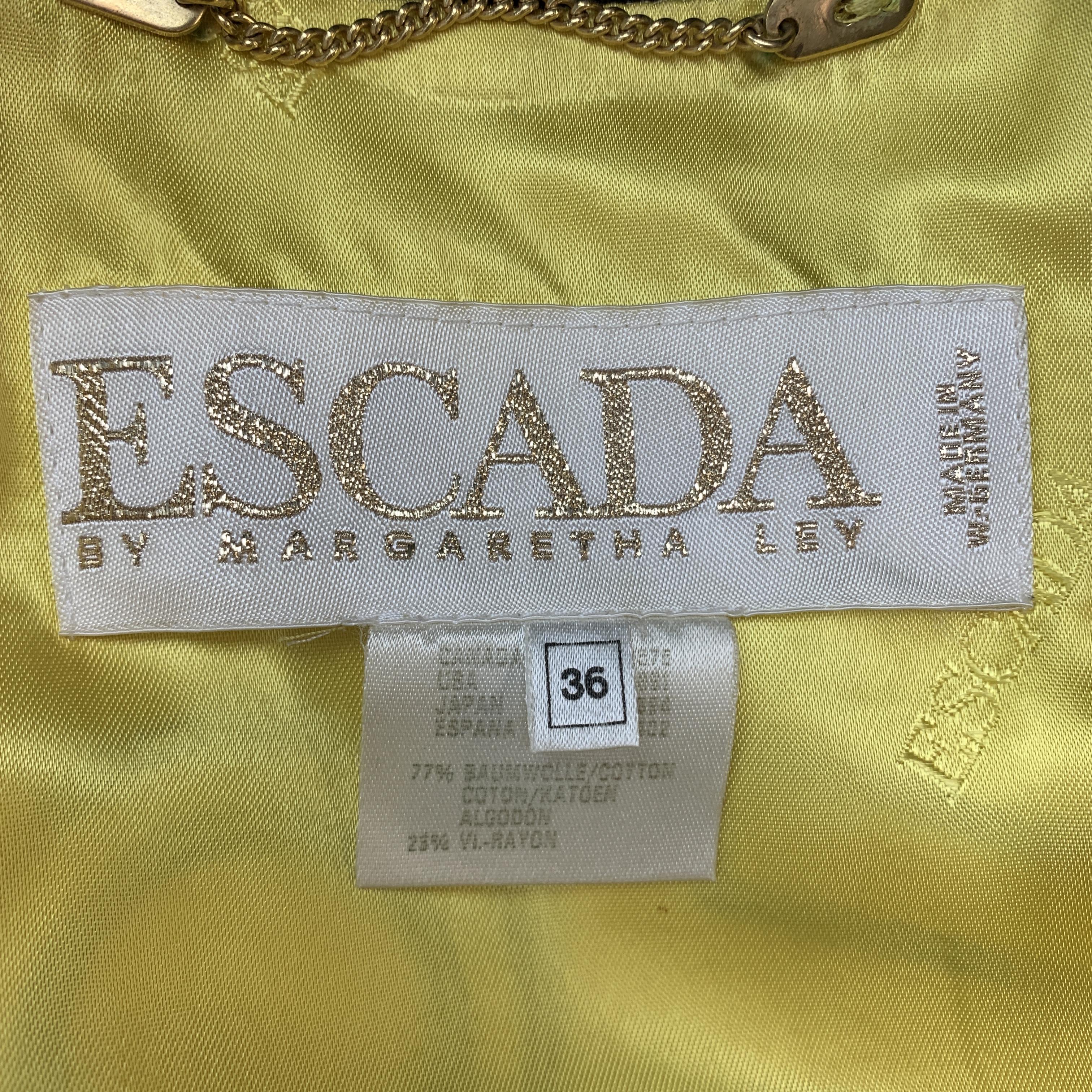 ESCADA Size 6 Yellow Velvet Sequin Patch TRAIL BLAZERS Bomber Jacket 4