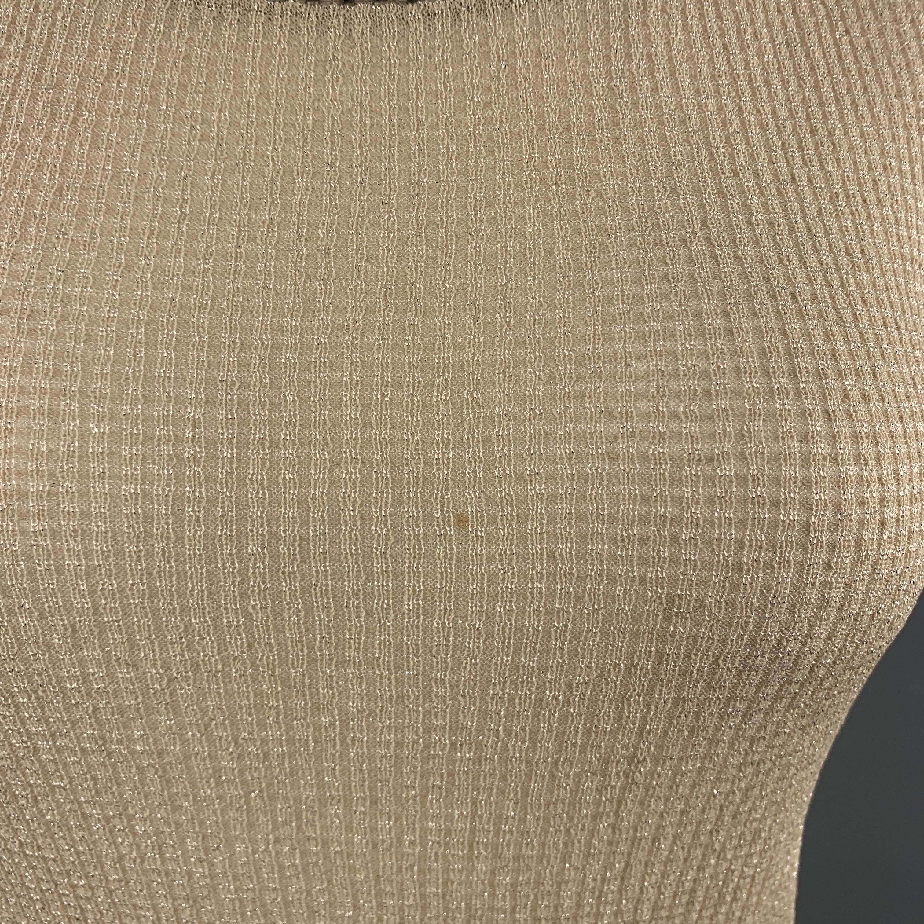 ESCADA Size 8 Beige Beaded Sparkle Knit Cardigan Sweater Vest Set 1