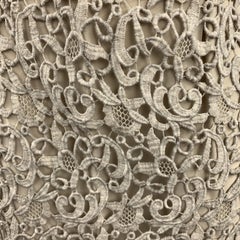 ESCADA Size 8 Taupe Wool Blend Lace A Line Skirt