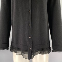 ESCADA Talla L Cárdigan de lana y seda negro