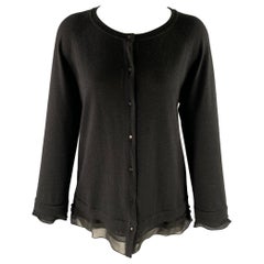 ESCADA Talla L Cárdigan de lana y seda negro