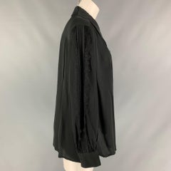 ESCADA Size M Black Lace Trim Hidden Placket Shirt
