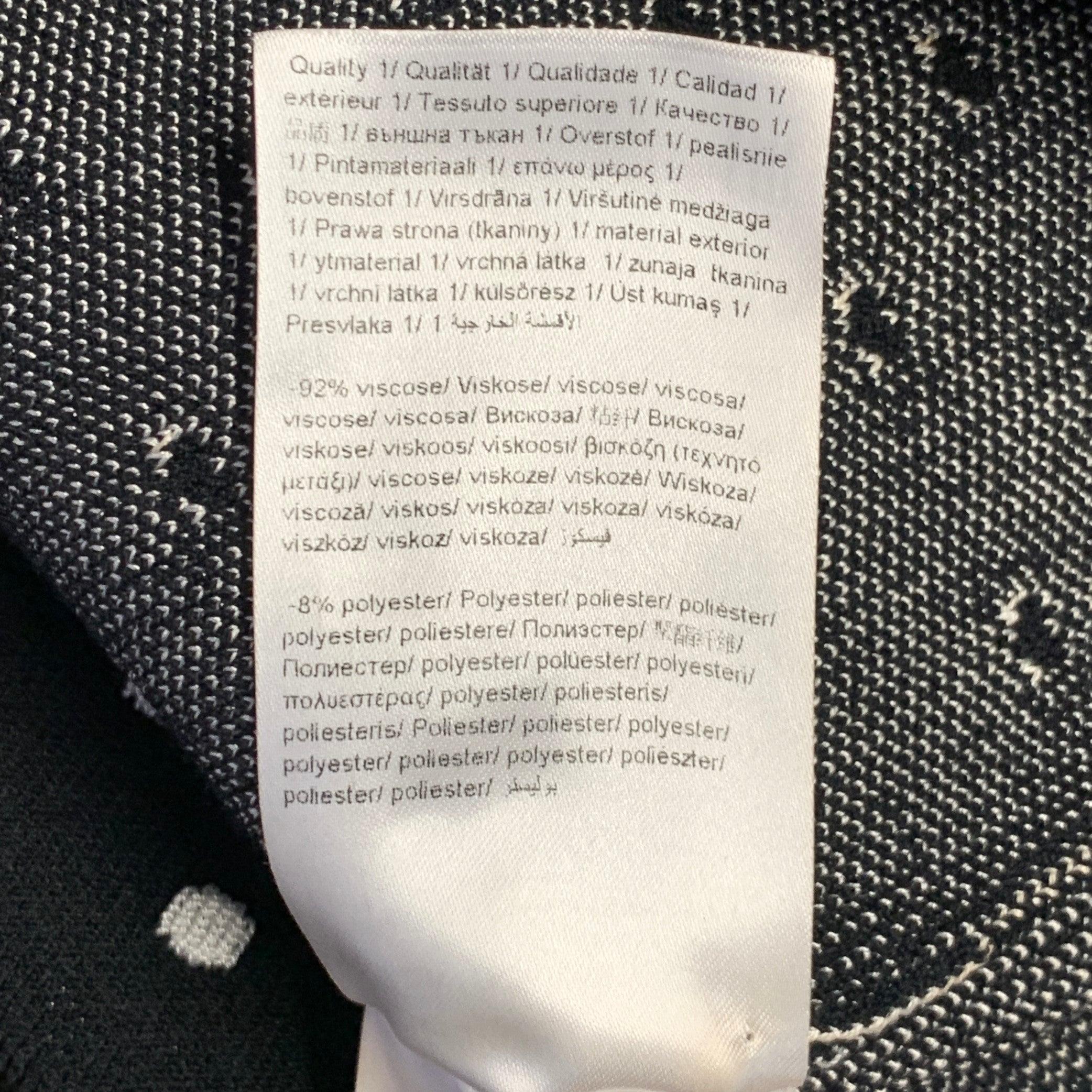 ESCADA Taglia M Gonna midi a matita in misto viscosa bianca e nera a pois in vendita 3