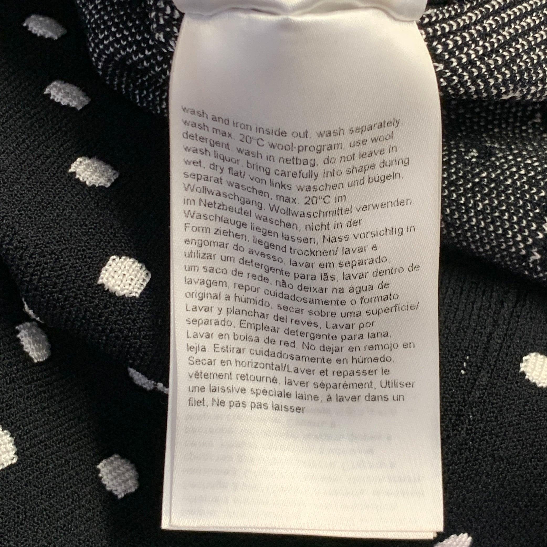 ESCADA Taglia M Gonna midi a matita in misto viscosa bianca e nera a pois in vendita 4