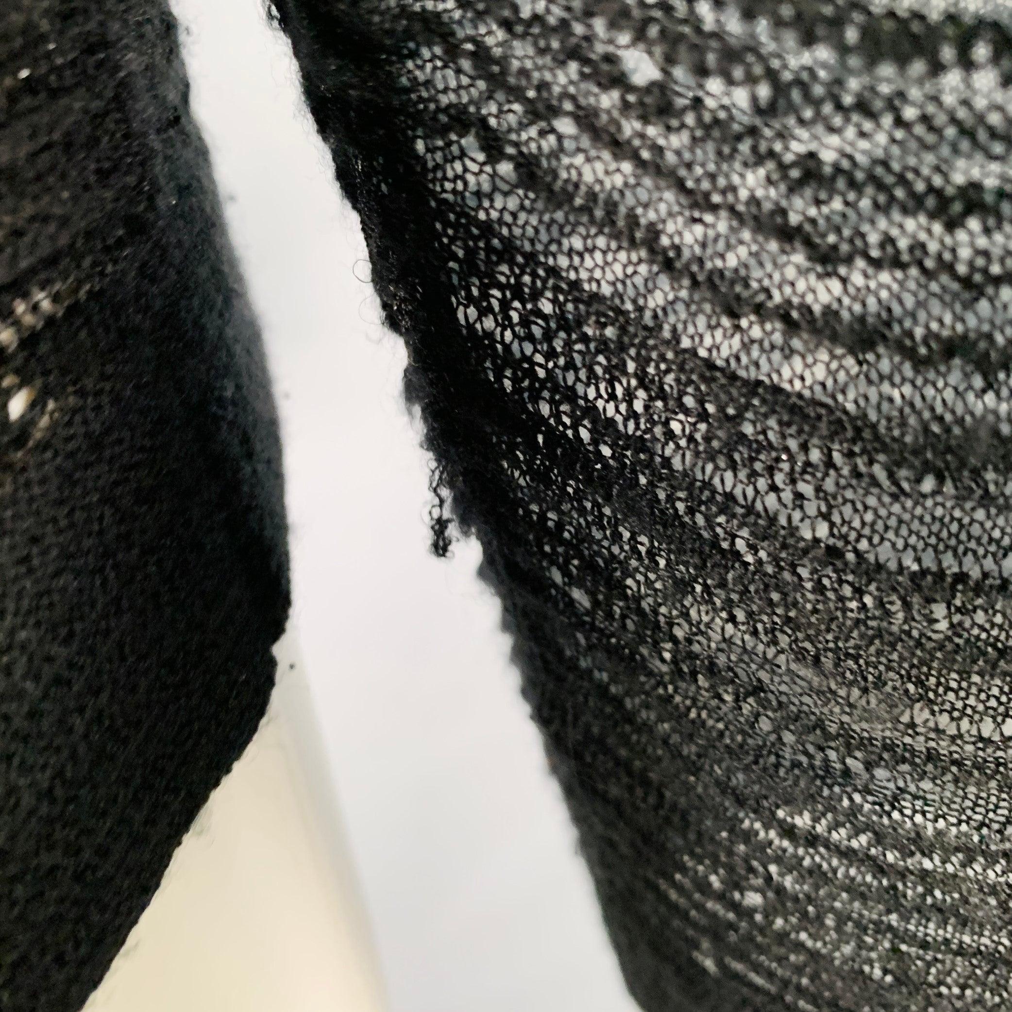 ESCADA Size M Black Wool Blend Textured Stripe Scoop Neck Pullover For Sale 5