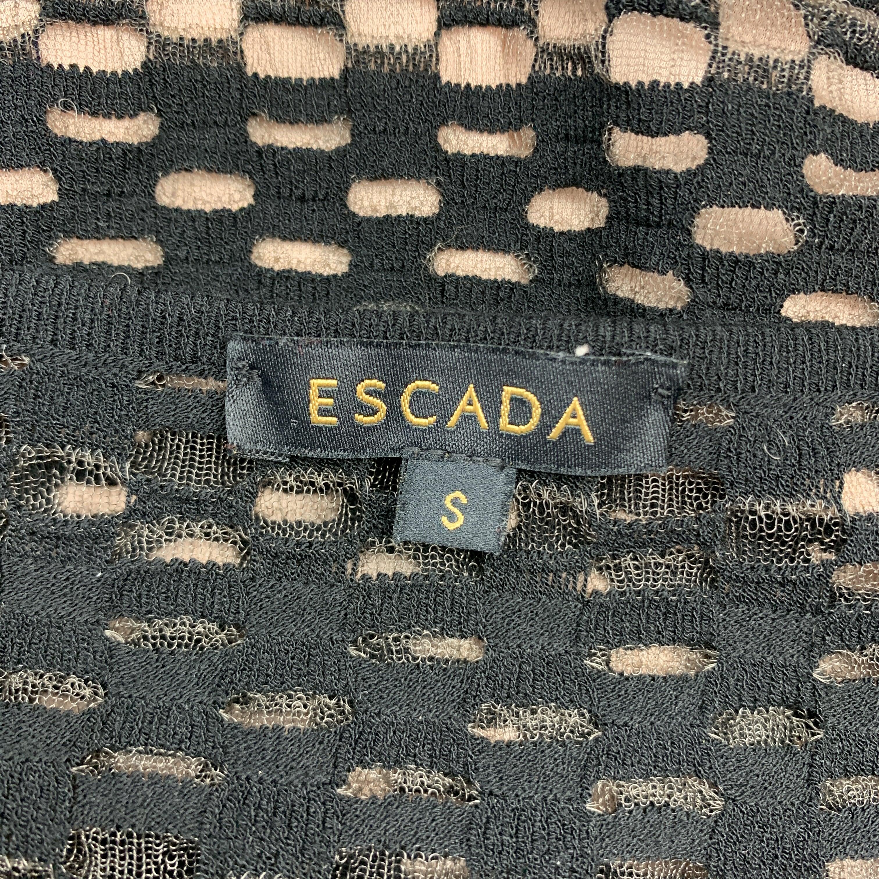 ESCADA Taille S Pull rayé noir doublé de maille en vente 1