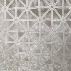 ESCADA Size XL White Cotton Blend Geometric Mesh Jacket Blazer