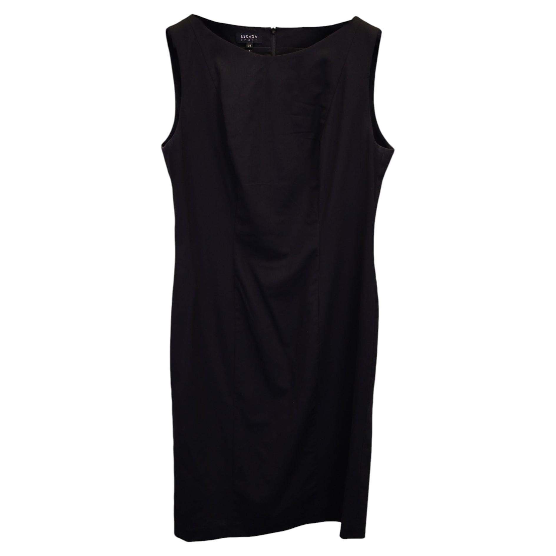 Pre-owned Escada Sleeveless Sheath Dress In Black Cotton