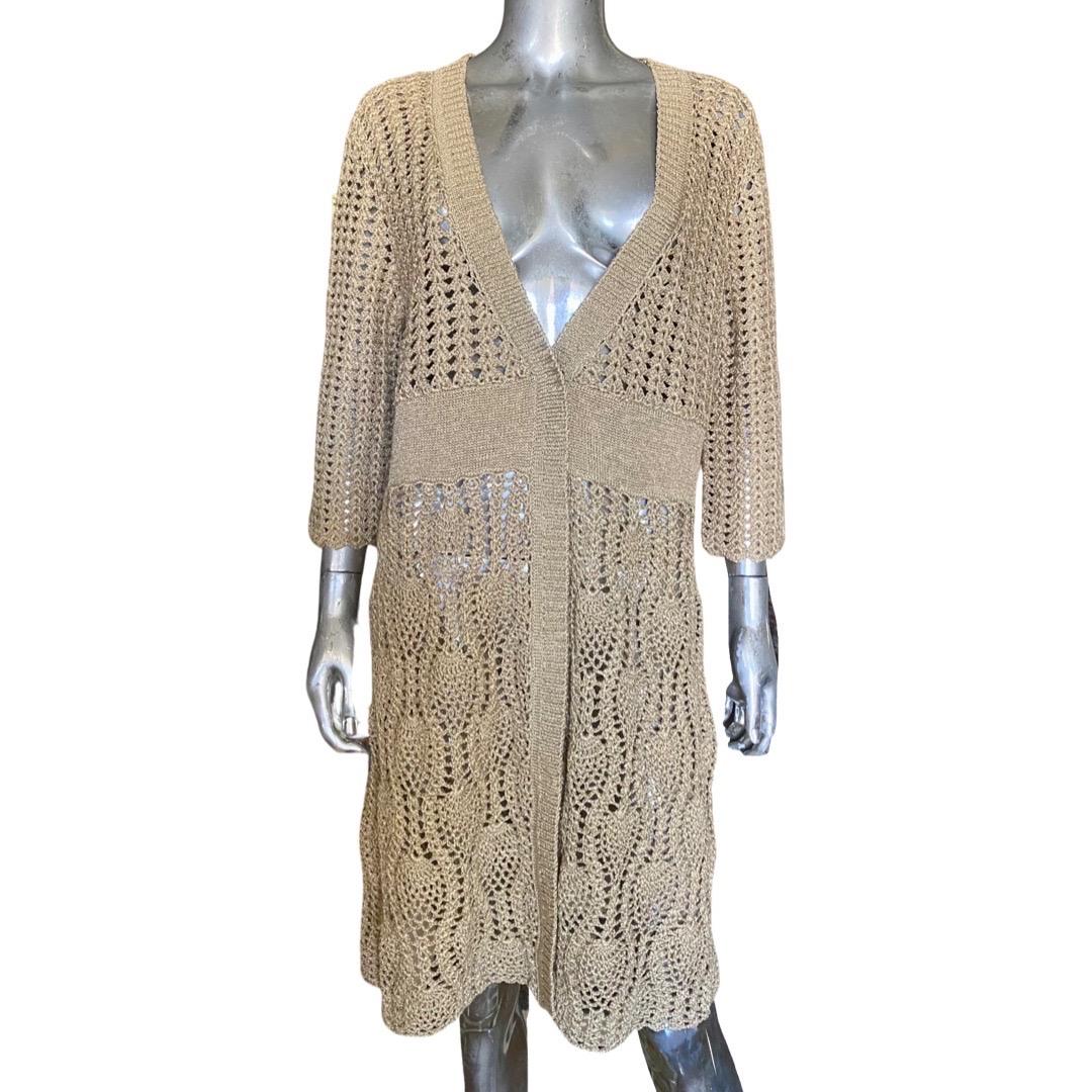 Such a versatile piece from the Escada Sport division of Eacada, Germany.  This piece can be a open sweater coat over t-shirt and jeans or could be closed and wown as a cool sweater dress. (Belted would be so cool) Size XL. (Does not run big. Easily