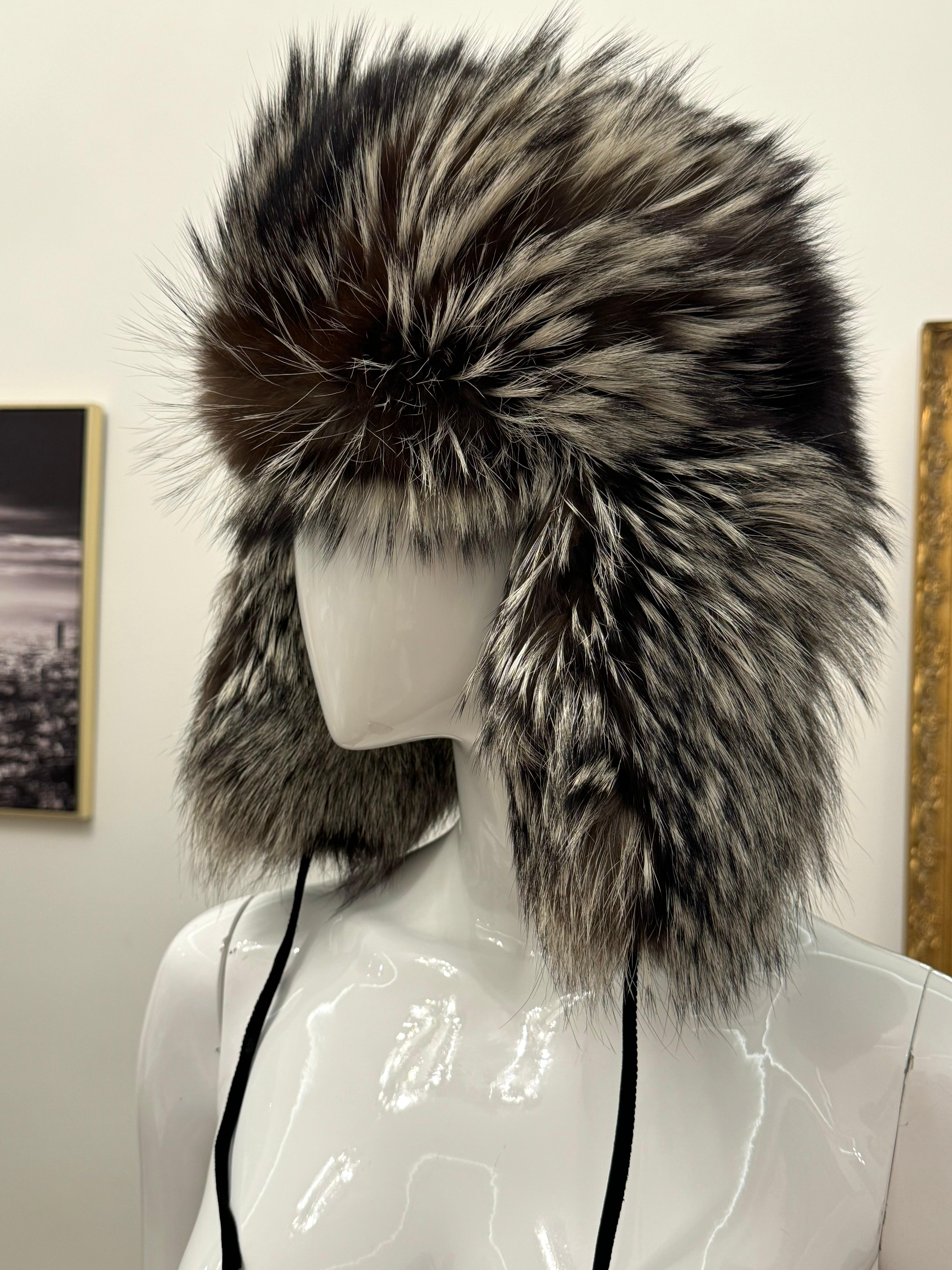 Escada sport silver fox chapka hat, like one size. Statement piece! 